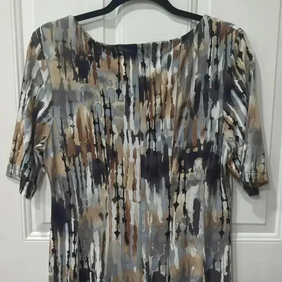 Connected Apparel Fit Flare Dress Women's Size 12 Multicolored Watercolor A-Line - Picture 6 of 12
